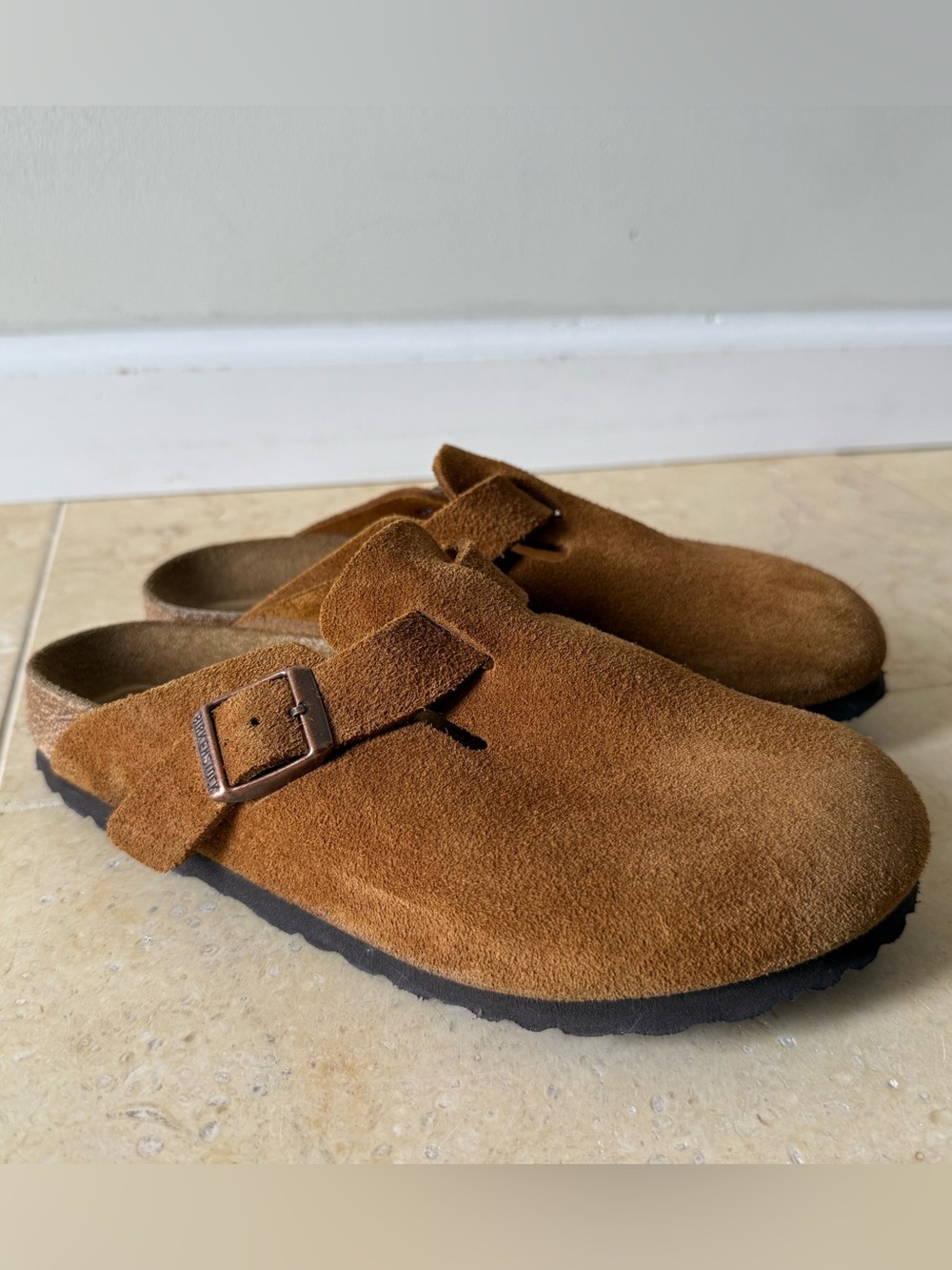 Birkenstock Suede Clog in Chestnut Brown - Slip-On Women's Slipper